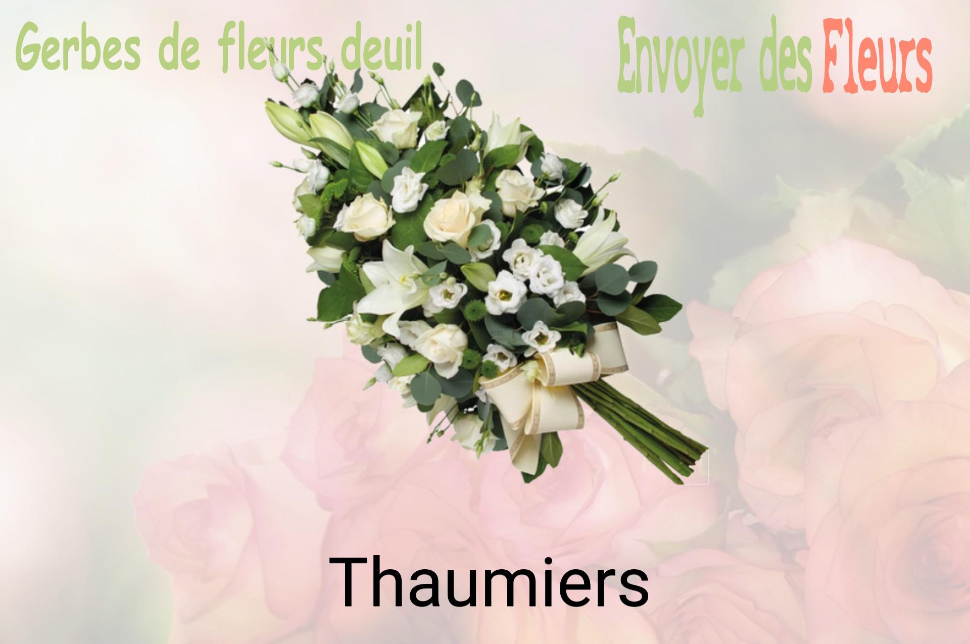 Gerbe de fleurs de deuil livrée à Thaumiers